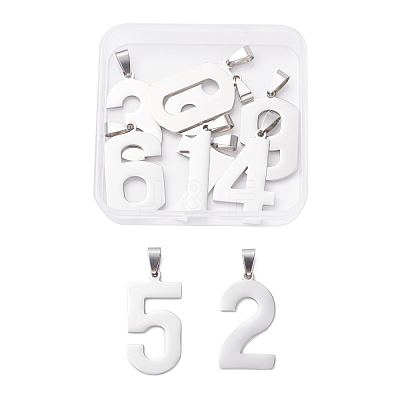 10Pcs 10 Style 201 Stainless Steel Pendants STAS-UN0024-98-1