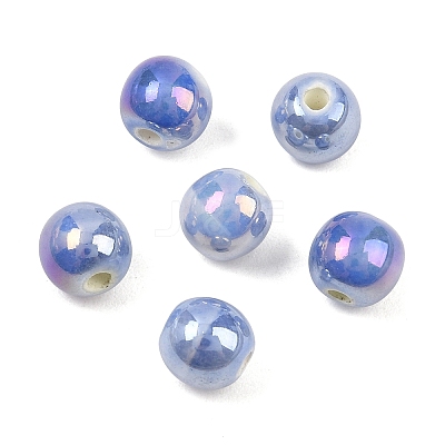 Glazed Porcelain Round Beads PORC-S490-8mm-09-1