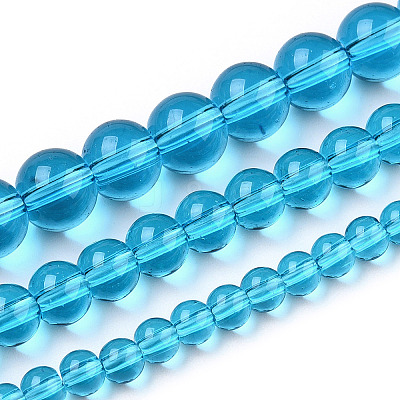 Transparent Glass Beads Strands GLAA-T032-T8mm-06-1