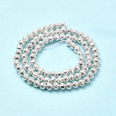 Electroplated Natural Lava Rock Beads Strands G-G984-08S-1