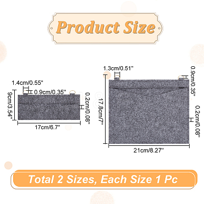 2Pcs 2 Styles Wool Felt Bag Organizer Inserts FIND-WR0007-26A-1