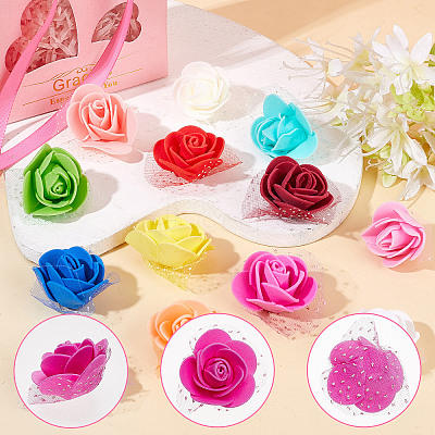 210Pcs 14 Colors 3D Foam Rose Ornament Accessories DIY-CP0008-68-1