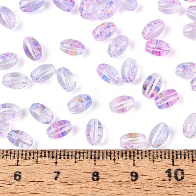 Baking Paint Transparent Glass Beads DGLA-T004-06E-1
