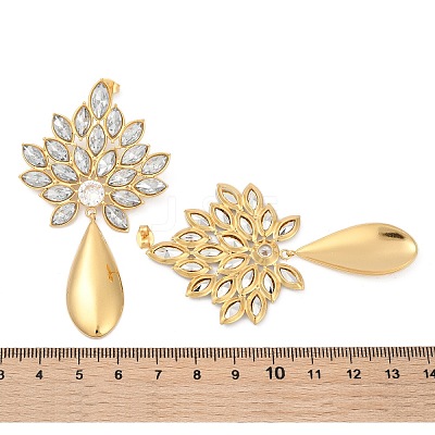 304 Stainless Steel Glass Stud Earrings for Women EJEW-M095-11G-01-1