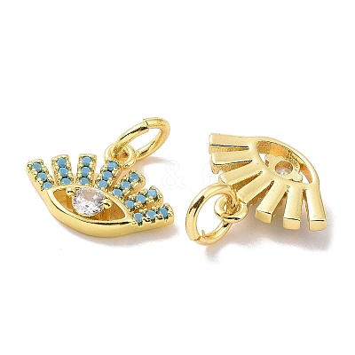 Golden Brass Micro Pave Cubic Zirconia Pendants KK-L209-039G-02-1