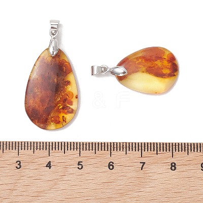 Natural Amber Pendants PALLOY-JF05260-02-1