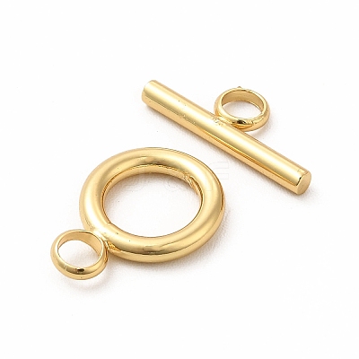 Rack Plating Eco-Friendly Brass Toggle Clasps KK-K165-33-1