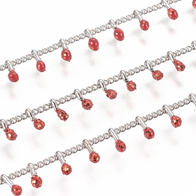 Brass Handmade Beaded Chain CHC-G011-07P-10-1