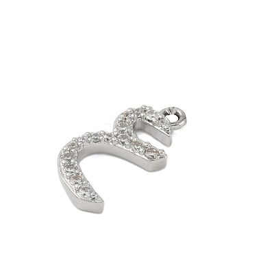 Rack Plating Brass Micro Pave Clear Cubic Zirconia Pendants KK-A224-03J-P-1