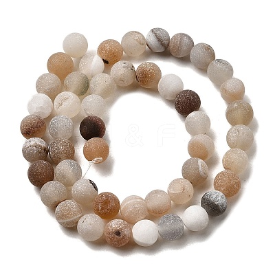 Natural Druzy Agate Beads Strands G-Z098-A01-8mm-1