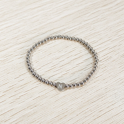 304 Stainless Steel Beads Stretch Bracelets for Women FS-WGC4F34-14-1