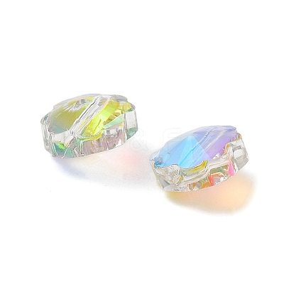 Transparent Electroplate Glass Beads GLAA-D016-15B-1