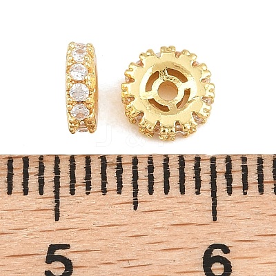 Brass Micro Pave Clear Cubic Zirconia Beads CU-CBAF71E-02G-1