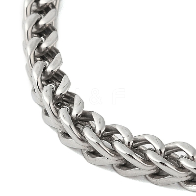 Non-Tarnish 304 Stainless Steel Wheat Chain Bracelets Hand Polished for Men BJEW-B093-04P-1