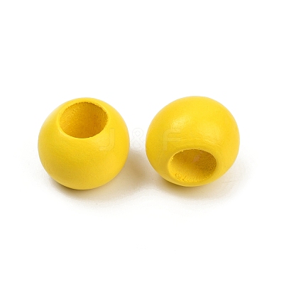 Spray Painted Wood European Beads WOOD-F017-05E-1