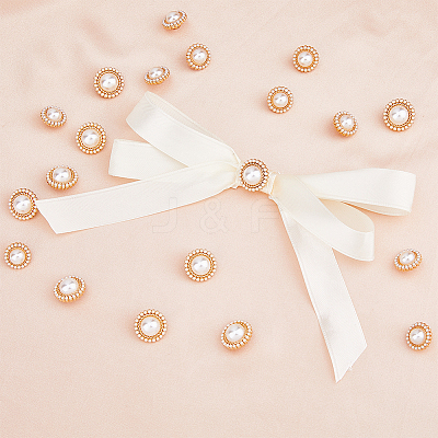 20Pcs 2 Style ABS Plastic Imitation Pearl Shank Buttons BUTT-DC0001-06KCG-1