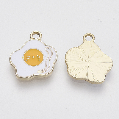 Light Gold Plated Alloy Pendants X-ENAM-T009-29-1