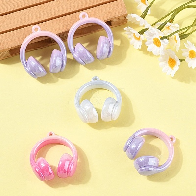 5Pcs Opaque Acrylic Pendants OACR-YW0003-21-1