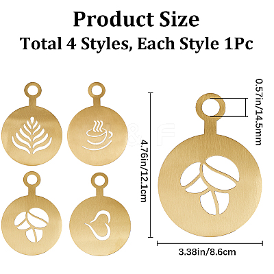 430 Stainless Steel Coffee Latte Art Molds AJEW-WH0038-40G-1