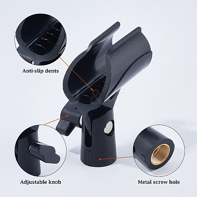 Plastic Adjustable Microphone Clip Holder for Mic Stand FIND-WH0366-305-1
