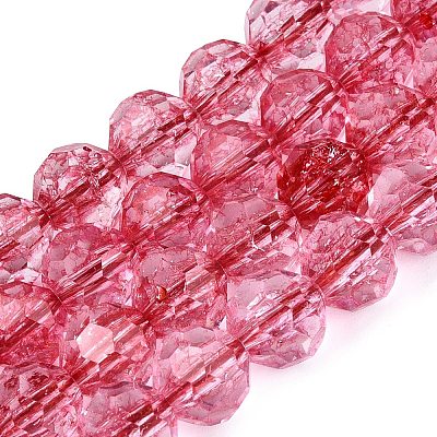 Crackle Transparent Glass Beads Strands GLAA-N068-06A-04-1
