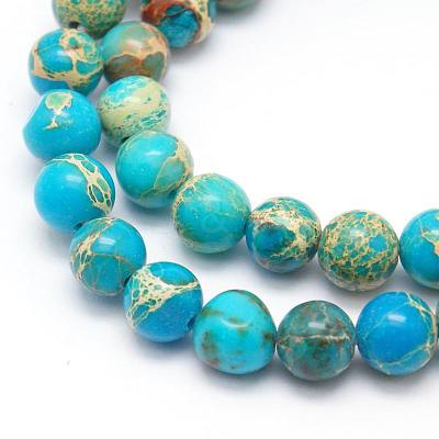 Natural Imperial Jasper Beads Strands G-I122-8mm-10-1