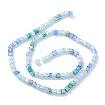 Gradient Color Electroplate Glass Bead Strands X1-GLAA-E042-05A-1