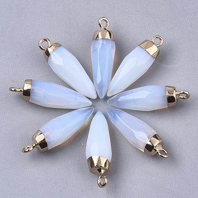 Top Golden Plated Opalite Pointed Pendants G-S359-078G-1