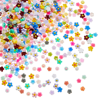 600Pcs 3 Styles Opaque Resin Cabochons CRES-FH0001-22-1