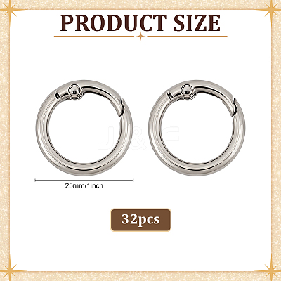 32Pcs Alloy Spring Gate Rings FIND-ME0003-23P-1