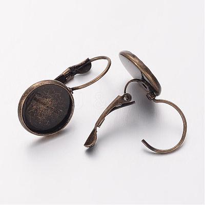 Brass Leverback Earring Findings KK-C1244-NFAB-1