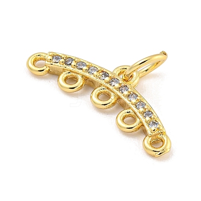 Brass Micro Pave Clear Cubic Zirconia Chandelier Component Links KK-NH0003-01G-1
