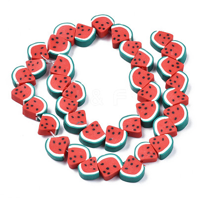 Handmade Polymer Clay Bead Strands X-CLAY-R069-01J-02-1