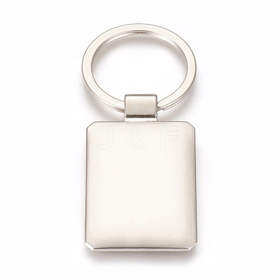 Zinc Alloy Cabochon Settings Keychain KEYC-E028-08P-1
