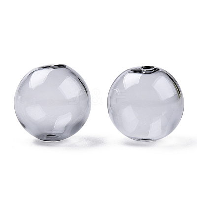 Transparent Blow High Borosilicate Glass Globe Beads X-GLAA-T003-09G-1