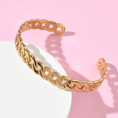 304 Stainless Steel Cuff Bangles BJEW-A160-03G-1