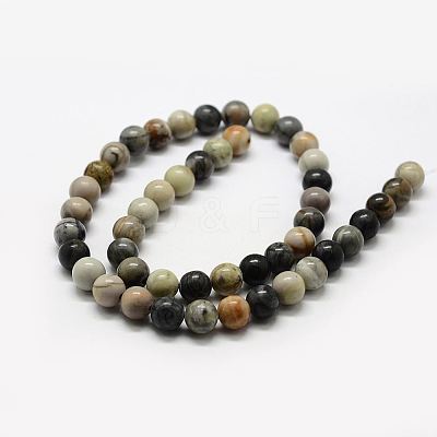 Natural Polychrome Jasper/Picasso Stone/Picasso Jasper Bead Strands G-G667-01-8mm-1