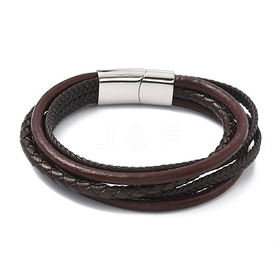 Leather Cord Multi-strand Bracelets BJEW-K141-29B-1