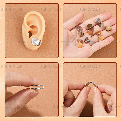 16Pcs 2 Colors 304 Stainless Steel Vortex Cuff Earrings EJEW-SC0001-87-1