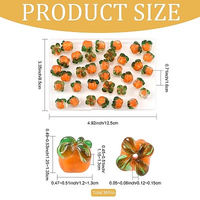 36Pcs Autumn Theme Handmade Lampwork Beads LAMP-FS0001-70-1