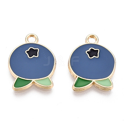 Light Gold Plated Alloy Pendants X-ENAM-T009-24-1