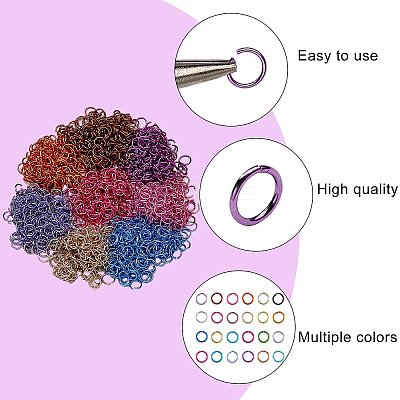 10320Pcs 24 Colors Anodized Aluminum Open Jump Rings ALUM-SZ0001-10-1