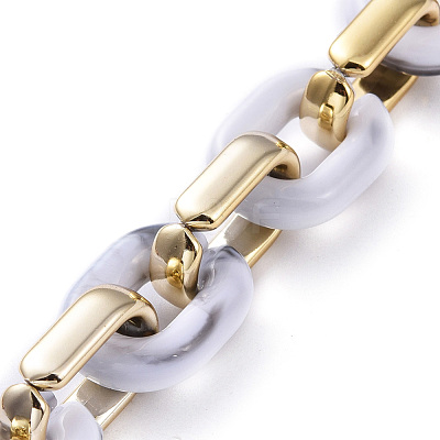 Handmade CCB Plastic Cable Chains AJEW-JB00645-01-1
