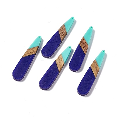 Opaque Resin & Walnut Wood Big Pendants RESI-M027-05K-1