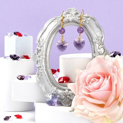 240Pcs 8 Style Romantic Valentines Ideas Glass Charms GLAA-LS0001-06-1
