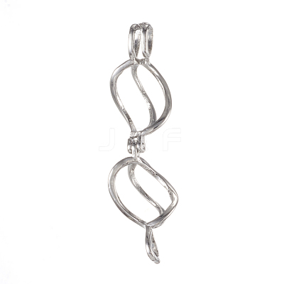 Eco-Friendly Brass Locket Pendants KK-K163-48P-NR-1