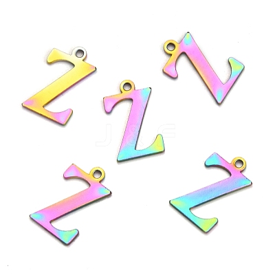 Ion Plating(IP) 304 Stainless Steel Alphabet Charms STAS-H122-Z-M-1