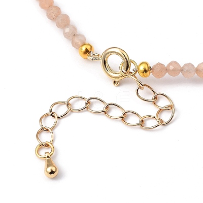 Natural Sunstone Beaded Necklaces NJEW-JN02990-02-1