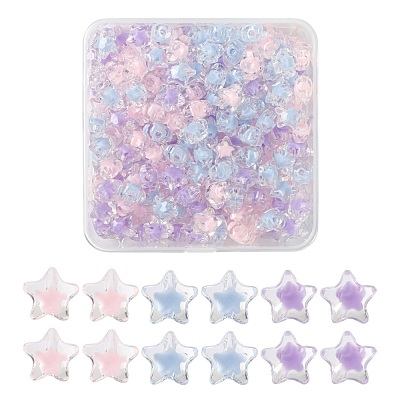 195Pcs 3 Colors Transparent Acrylic Beads TACR-FS0001-06-1