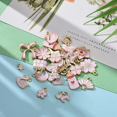 60Pcs 30 Style Alloy Enamel Pendants ENAM-LS0001-06LG-1